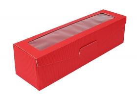Škatuľka 2VL s okienkom, červená