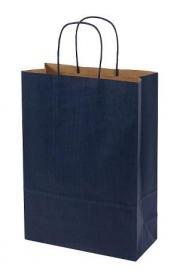Papierová taška - modrá, stáčané ušká