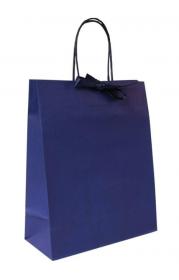 Papierová taška - modrá, stáčané ušká