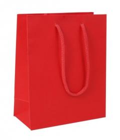 Papierová taška - červená, bavlnené ušká