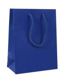 Papierová taška - modrá, bavlnené ušká
